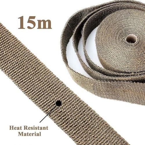 15m titanium heat wrap tape exhaust insulating downpipe manifold with ties