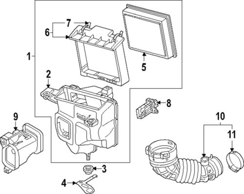 Genuine nissan air cleaner assembly 16500-6gp0a