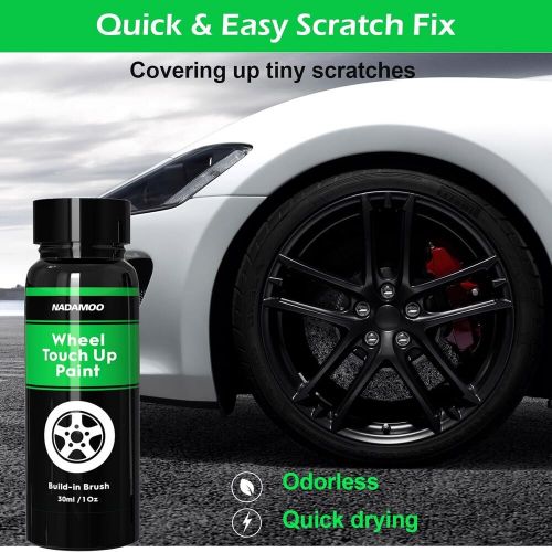 Nadamoo black wheel touch up paint for cars, 1 fl oz (pack of 1),