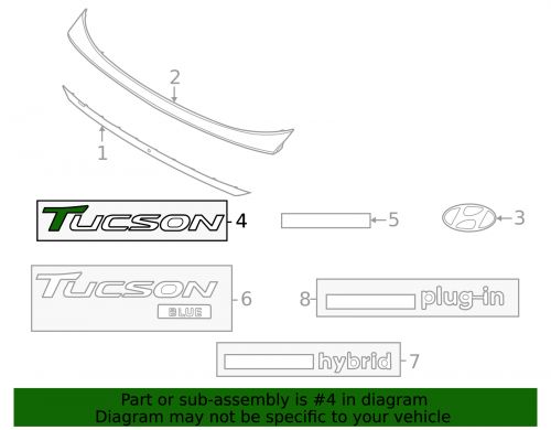 Genuine hyundai hatch emblem 86310-n9000