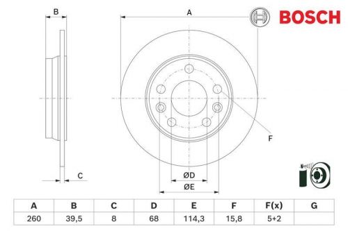 2 pieces brake disc bosch 0986479h69 for renault zoe-