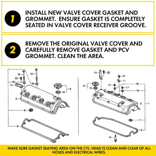 Valve cover gasket for 93 1992 94 95 honda civic vx ex cx gx d15z1 d16z6 d16y7 t