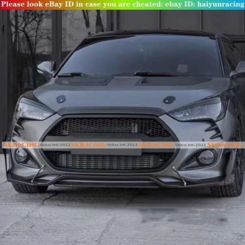 Matte black front bumper grille fiberglass fits hyundai veloster turbo 2013-2017