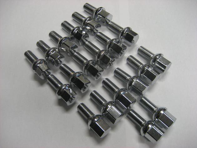 14x1.5 chrome lug bolts ball seat 28mm stock oem wheels c250 c300 c350 c63 amg