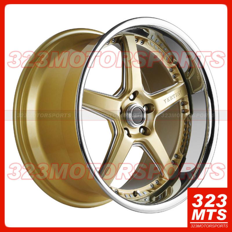 20" vertini drift gold lip wheels rims lexis is isg gs 