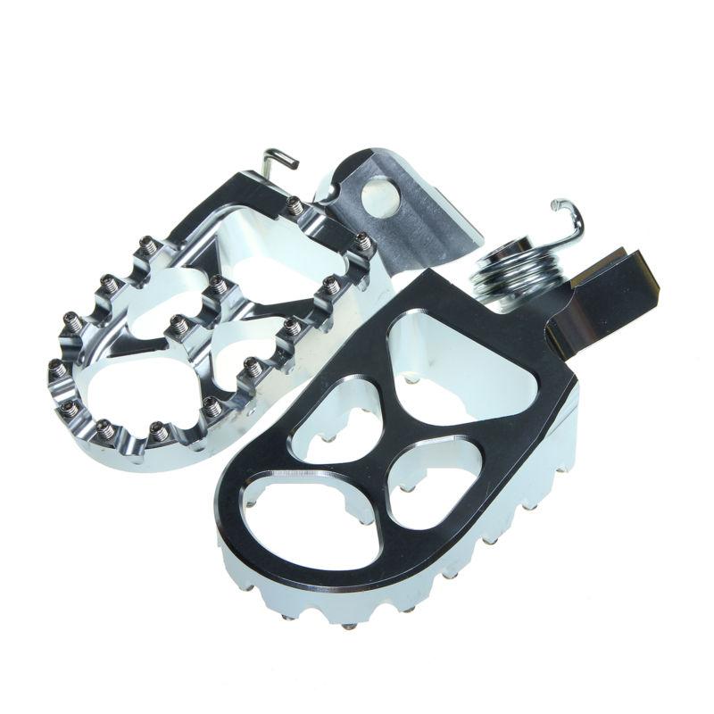 Cnc alloy footpeg footrest for ktm sx exc 125 250 450 525 wide fat design silver