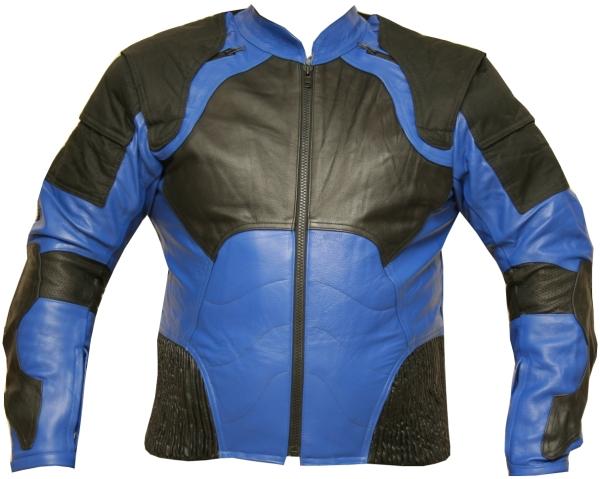 6-pack ce armor motorcycle leather jacket blue 48