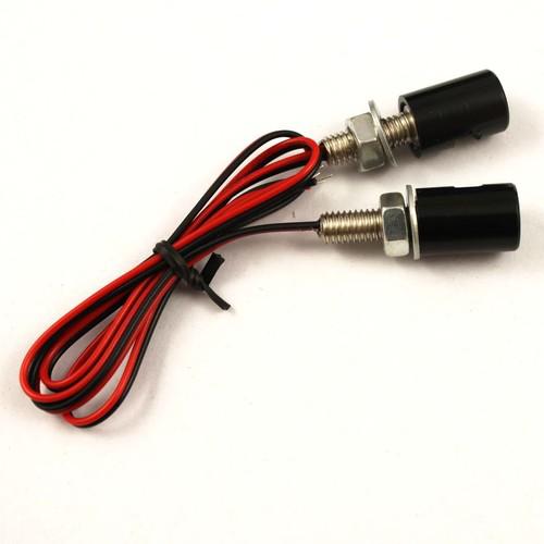 2x white led motorcycle motorbike license plate screw bolt light bulbs black