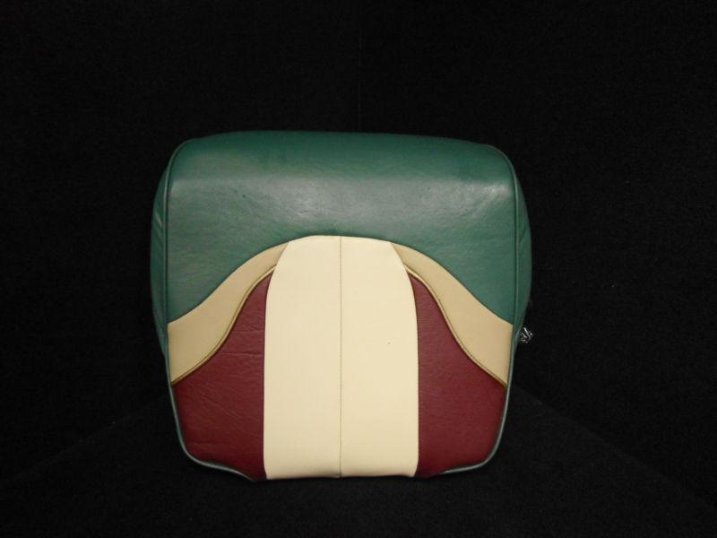 Fisher white/beige/green/red fishing boat seat cover bottom stock # c-lo 36