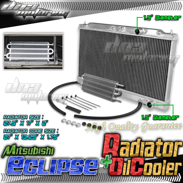 90-94 mit eclipse/talon 2-row aluminum racing radiator+transmission oil cooler