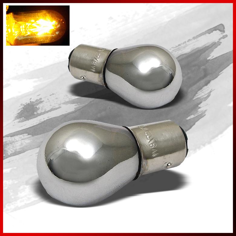 1156, 1073 ,1093 ,1129 ,1141 ,1159 ,1295 chromed silver mirror amber bulbs pair