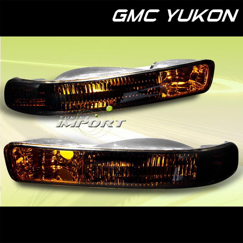 2000-2006 02 04 05 gmc yukon amber smoke bumper signal parking lights new lh+rh