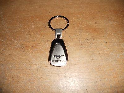 Ford mustang running horse logo chrome keychain keyring