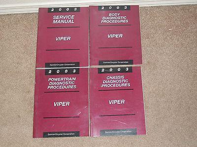 2003 dodge viper factory issue service manual set