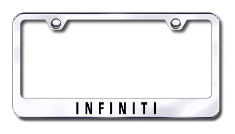 Infiniti  engraved chrome license plate frame -metal made in usa genuine