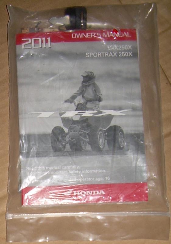 Honda new owners manual 2011 trx250x sportrax 250x atv + safety tips + c15 key