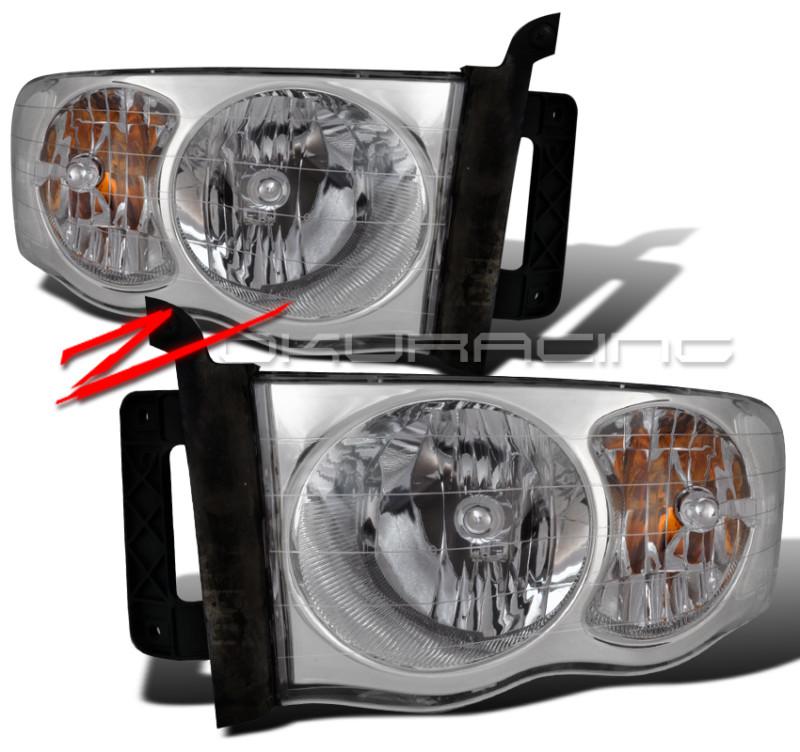 2002-2005 dodge ram 1500 2500 3500 crystal headlights