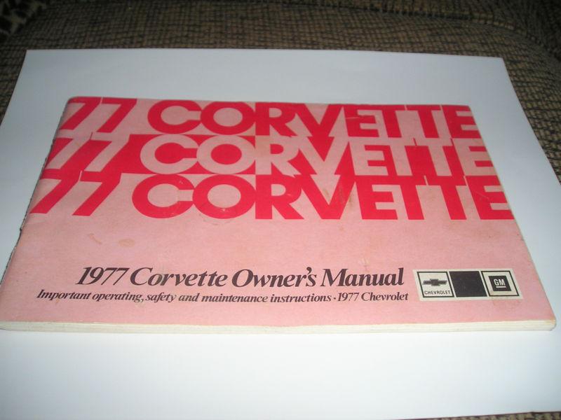 1977 original  corvette owners manual with full corvette news card