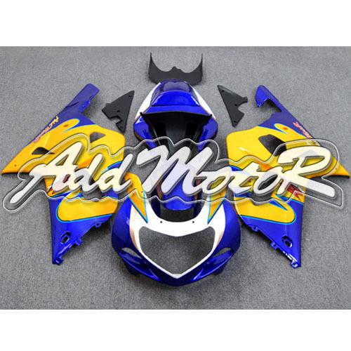 Injection molded fairing for gsx-r600 01-03 gsx-r750 00-03 k2 yellow blue as6101