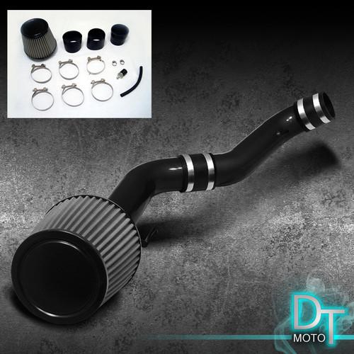 Stainless washable cone filter+cold air intake fit 03-07 tiburon v6 blk aluminum