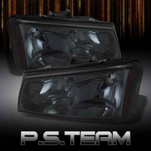 Smoked 03-06 chevy silverado 02-06 avalanche euro headlights lamps left+right