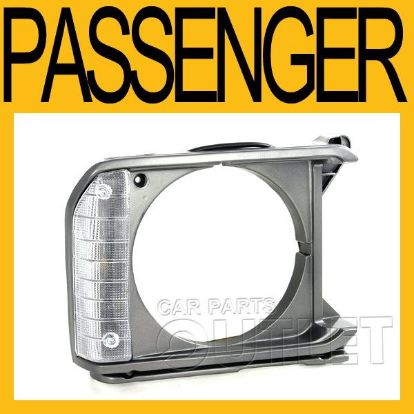 1979-1981 toyota pickup headlamp door silver bezel clear park len assembly right