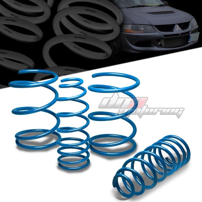 01-07 mit evo 8/viii ct9a blue 1.9"drop suspension lowering springs f275/r255lb