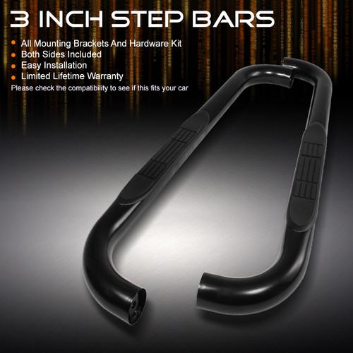 94-01 ram 1500/2500/3500 regular cab 3" black powder coated side step nerf bars