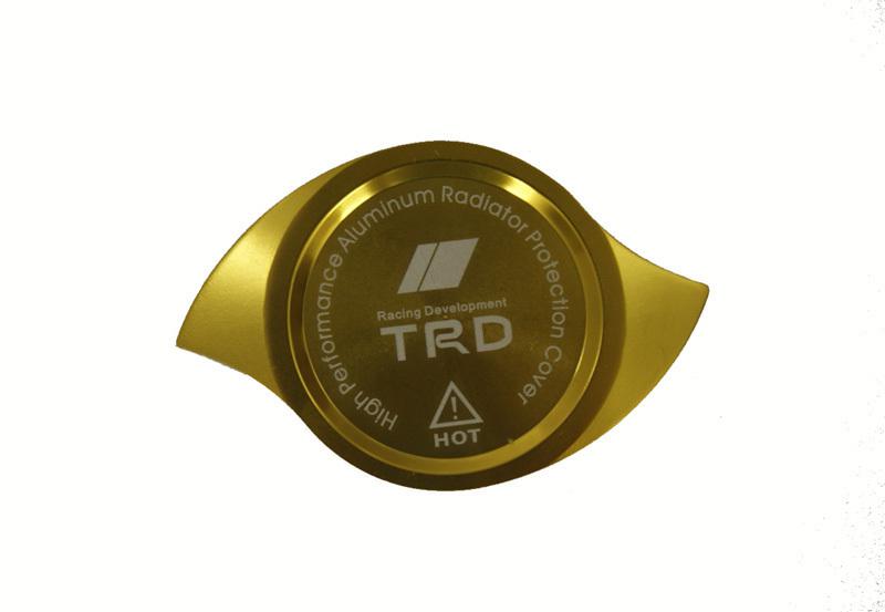 Universal billet aluminum cnc machined radiator cap cover trd gold mr2 camry