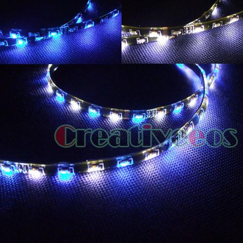 2pcs 60cm 24" 60leds 335 smd side-emitting led strip light/turn light white/blue