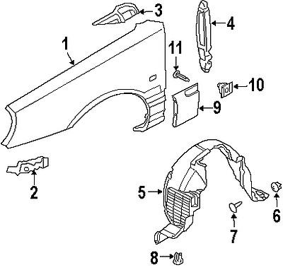 Kia 877053f000 genuine oem factory original body side mldg clip