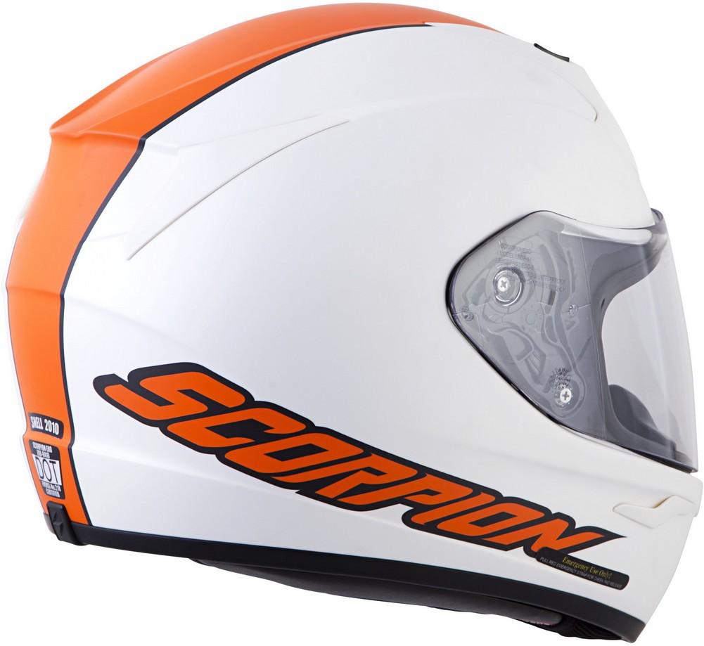 Scorpion exo-r410 split street helmet - white/orange