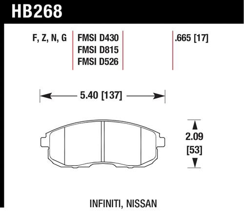 Hawk performance hb268n.665 disc brake pad