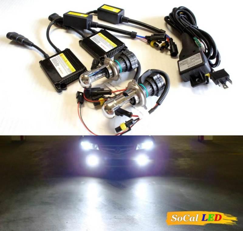 New hid kit hi lo h4 6000k double filaments lights digital slim ballasts s7