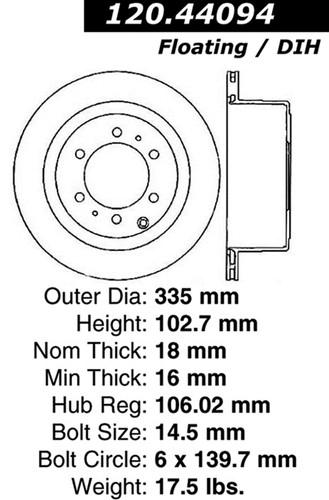 Centric-power slot 127.44094l stoptech sport rotors 93-97 land cruiser lx450