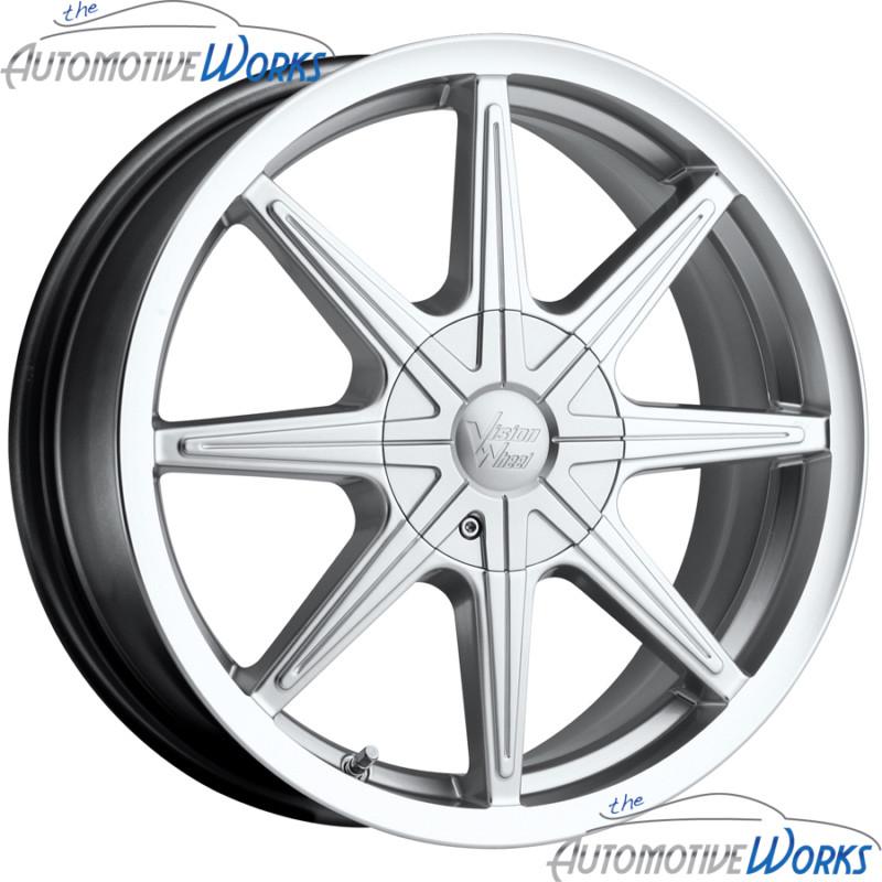 1 - 15x6.5 vision kryptonite 4x100 4x114.3 4x4.5 +38mm silver wheel rim inch 15"