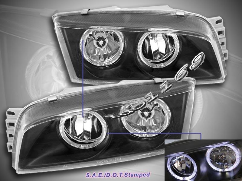 97 98 99 00 01 mitsubishi mirage headlights jdm black