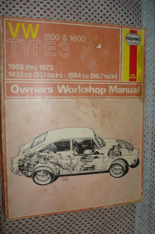 1963-1973 type 3 squareback service manual shop book 1500 1600 repair