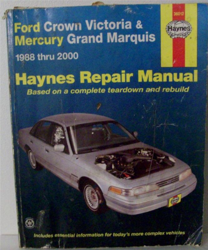 Cop car haynes diy ford crown victoria & mercury grand marquis 1988-2000 36012