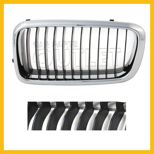 1999-2001 bmw 740i hood grille chrome left bm1200130 black billet grid insert lh