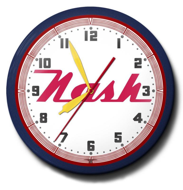 Nash  retro 20" neon wall clock  vintage car hot rod garage new