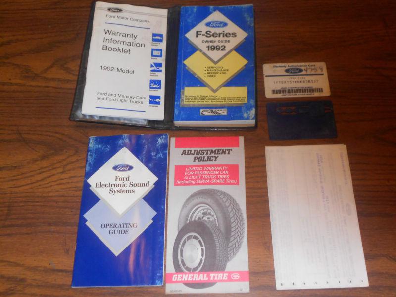 1992 ford truck owner's manual set / original guide book set
