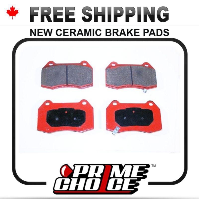 New premium complete set of front ceramic disc brake pads with shims