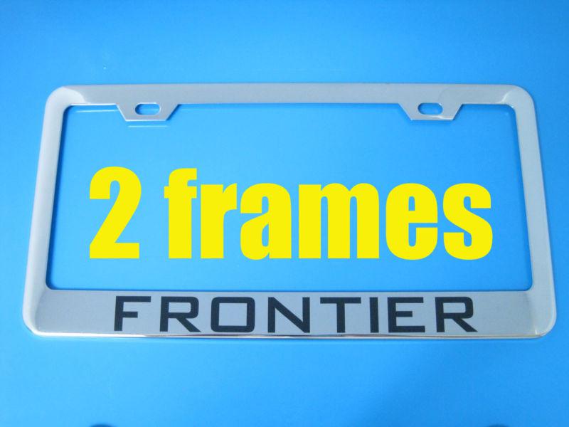 Nissan "frontier" superior chrome metal license plate frame (2pcs)