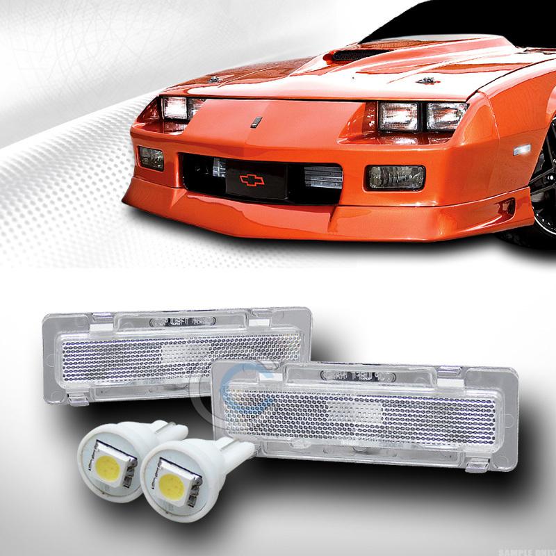 Depo clear side marker front bumper lights+1 smd led bulbs 85-92 camaro/firebird