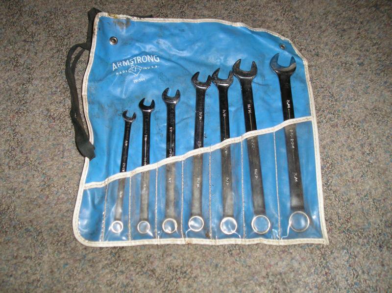 7 armstrong combination end wrenches 3/8" thru 3/4" set no. 29-344