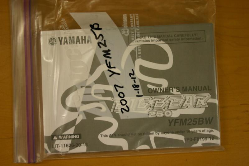 Yamaha 2007 yfm250bw big bear owners manual