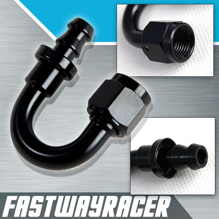 180 degree -6 an push-on lock oil fuel fluid air line hose end fitting 6an -6an