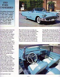 1959 ford thunderbird convertible article - must see !! - huge pages !!