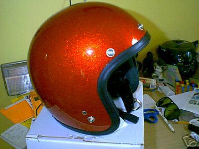 Nos new vintage shoei red metalflake motorcycle helmet